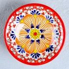 Конфетница Риштанская Керамика "Цветы", красная - фото 4349978