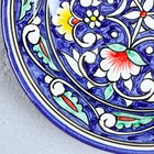 Тарелка Риштанская Керамика "Цветы", синяя, плоская, 17 см - Фото 3