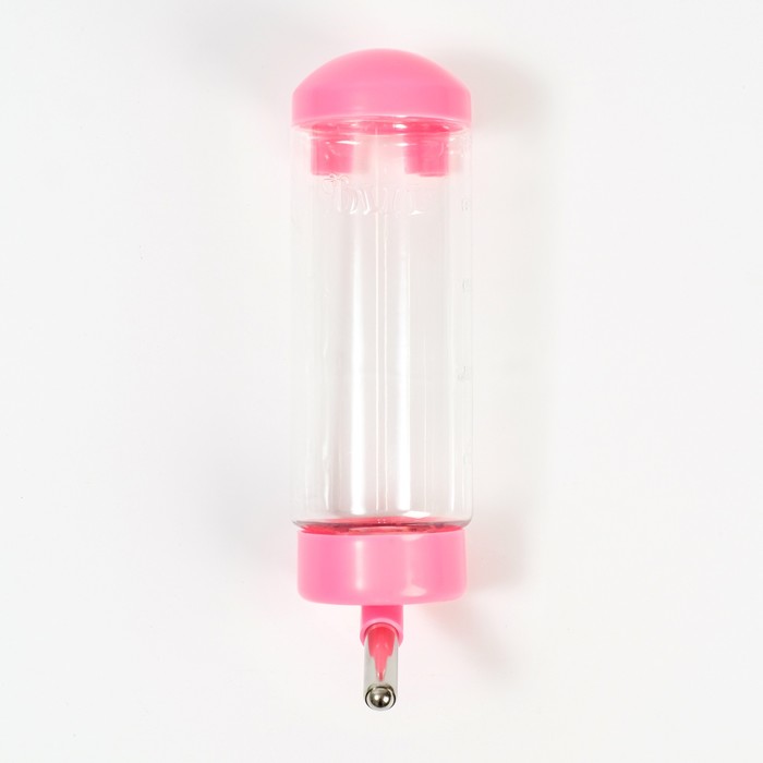 Поилка для клетки, 500 мл, 9 х 6,5 х 23 см, розовая - Фото 1