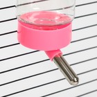 Поилка для клетки, 500 мл, 9 х 6,5 х 23 см, розовая - Фото 5