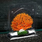 Декоративный коралл "Горгонария" силиконовый, светящийся, 4,5 х 14 х 14 см, оранжевый - Фото 4