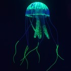 Декор для аквариума "Медуза" силиконовая, флуоресцентная, 5 х 5 х 15 см, зелёная - Фото 2