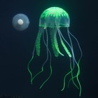 Декор для аквариума "Медуза" силиконовая, флуоресцентная, 5 х 5 х 15 см, зелёная - Фото 3
