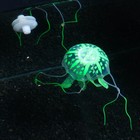 Декор для аквариума "Медуза" силиконовая, флуоресцентная, 5 х 5 х 15 см, зелёная - Фото 4