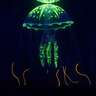 Декор для аквариума "Медуза" силиконовая, с неоновым эффектом, 5 х 5 х 15 см, оранжевая - фото 11344952