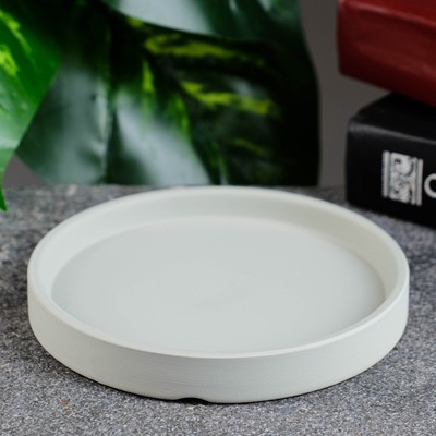 Поддон для цветочных горшков, до 10.5 см, d=12 см, керамический, серый