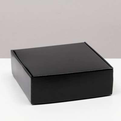 Коробка самосборная, чёрная, 23 х 23 х 8 см