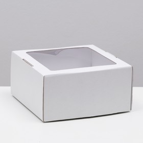 Коробка самосборная, с окном, крафт, белая, 23 х 23 х 12 см