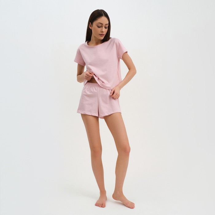 Пижама женская (футболка и шорты) KAFTAN Basic размер 44-46, цвет розовый