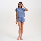 Пижама женская (футболка и шорты) KAFTAN "Basic" размер 40-42, цвет синий - Фото 3