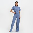 Пижама женская (футболка и брюки) KAFTAN "Basic" размер 44-46, цвет синий - Фото 4