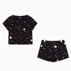 Пижама женская (футболка и шорты) KAFTAN Space размер 44-46, черный - Фото 6