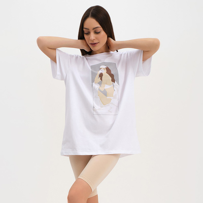 Пижама женская (футболка и шорты) KAFTAN Coffee размер 40-42, цвет белый
