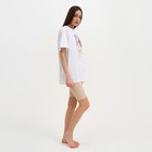Пижама женская (футболка и шорты) KAFTAN Coffee размер 40-42, цвет белый - Фото 2