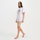 Пижама женская (футболка и шорты) KAFTAN Coffee размер 44-46, цвет белый - Фото 4