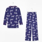Пижама женская (рубашка и брюки) KAFTAN Zebra размер 40-42, цвет синий - Фото 9