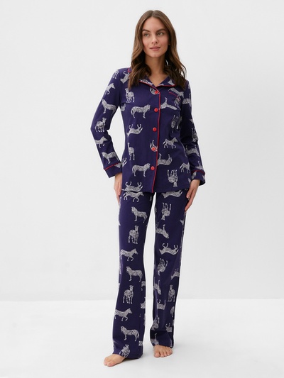Пижама женская (рубашка, брюки) KAFTAN Zebra, размер 48-50, синяя
