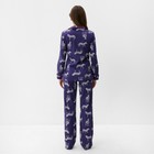 Пижама женская (рубашка и брюки) KAFTAN Zebra размер 48-50, цвет синий 7456457 - фото 11694883