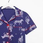 Пижама женская (рубашка и шорты) KAFTAN Zebra размер 40-42, цвет синий - Фото 7