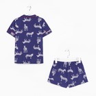 Пижама женская (рубашка и шорты) KAFTAN Zebra размер 40-42, цвет синий - Фото 9