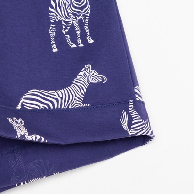 Пижама женская (рубашка, шорты) KAFTAN Zebra, размер 44-46, синяя