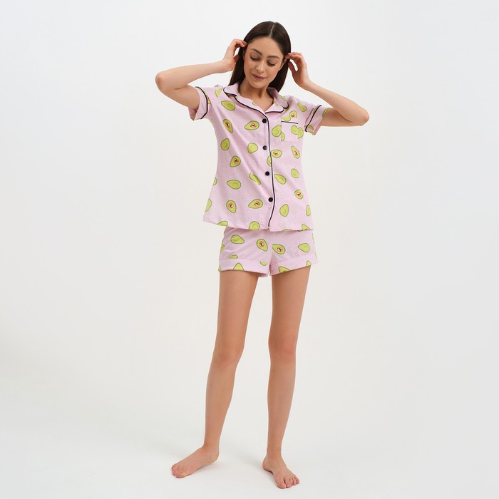 Пижама женская (рубашка и шорты) KAFTAN Avocado р. 44-46, розовый - Фото 1