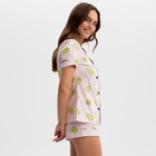 Пижама женская (рубашка, шорты) KAFTAN Avocado, размер 52-54, розовая - Фото 3