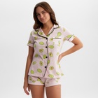 Пижама женская (рубашка, шорты) KAFTAN Avocado, размер 52-54, розовая - Фото 5