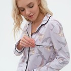 Пижама женская (рубашка и брюки) KAFTAN Birds размер 52-54, серый - Фото 2