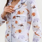 Пижама женская (рубашка и брюки) KAFTAN Animal размер 40-42, цвет белый 7456496 - фото 363973 Пижама женская (рубашка и брюки) KAFTAN Animal размер 40-42, цвет белый 7456496 - фото 363973