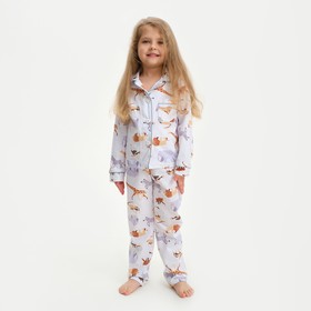 Пижама детская (рубашка и брюки) KAFTAN "Animal" размер 122-128, цвет белый