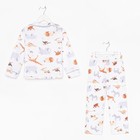 Пижама детская (рубашка и брюки) KAFTAN Animal, рост 122-128 см, белая - Фото 11