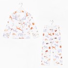 Пижама детская (рубашка и брюки) KAFTAN Animal, рост 122-128 см, белая - Фото 8