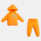 Комплект: худи и брюки Крошка Я "NY", рост 68-74 см, цвет оранжевый - фото 9689495
