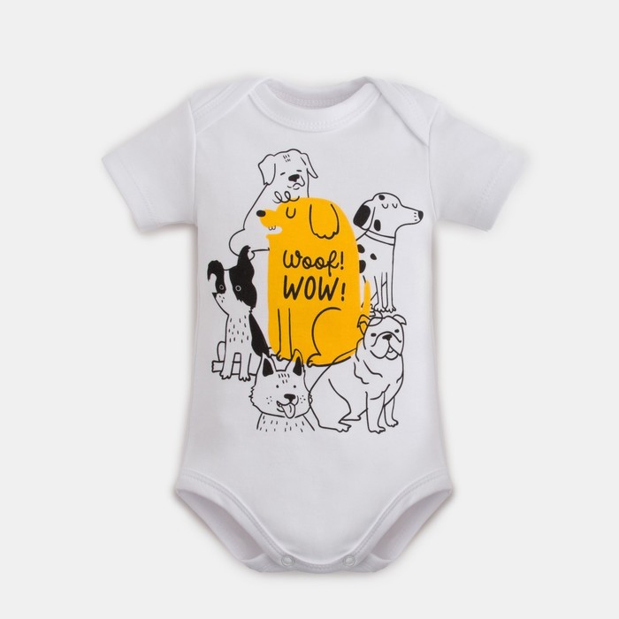 Боди Крошка Я Dogs, рост 68-74 см, белое