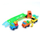 Конструктор винтовой «Автовоз», с 3 машинками, в пакете - фото 24608292