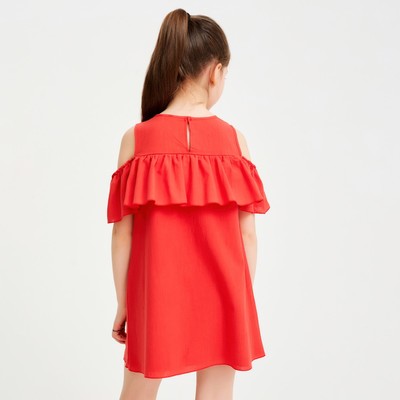 Платье для девочки MINAKU: Cotton Collection, цвет терракотовый, рост 92-98 см