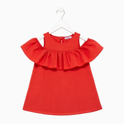 Платье для девочки MINAKU: Cotton Collection, цвет терракотовый, рост 92-98 см