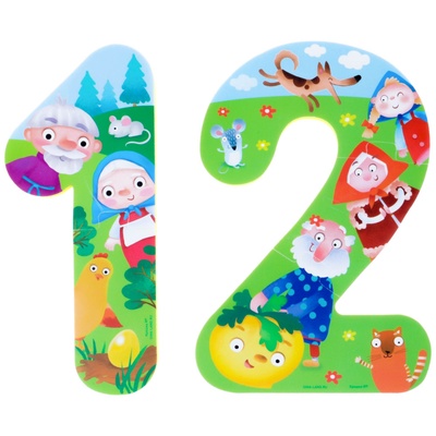 Пазлы мягкие для малышей Крошка Я «Учим цифры: Сказки», 5 пазлов, от 1 года