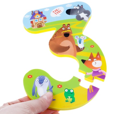 Пазлы мягкие для малышей Крошка Я «Учим цифры: Сказки», 5 пазлов, от 1 года