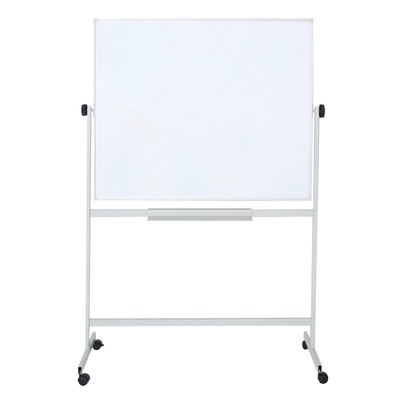 УЦЕНКА Доска магнитно-маркерная двусторонняя 100×120 см, Calligrata ЭКОНОМ, поворотная на мобильном стенде, с центральным фиксатором, в алюминиево�...