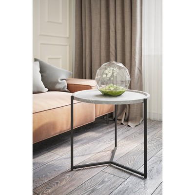 Стол придиванный «Бруно», 575 × 757 × 500 мм, цвет серый мрамор