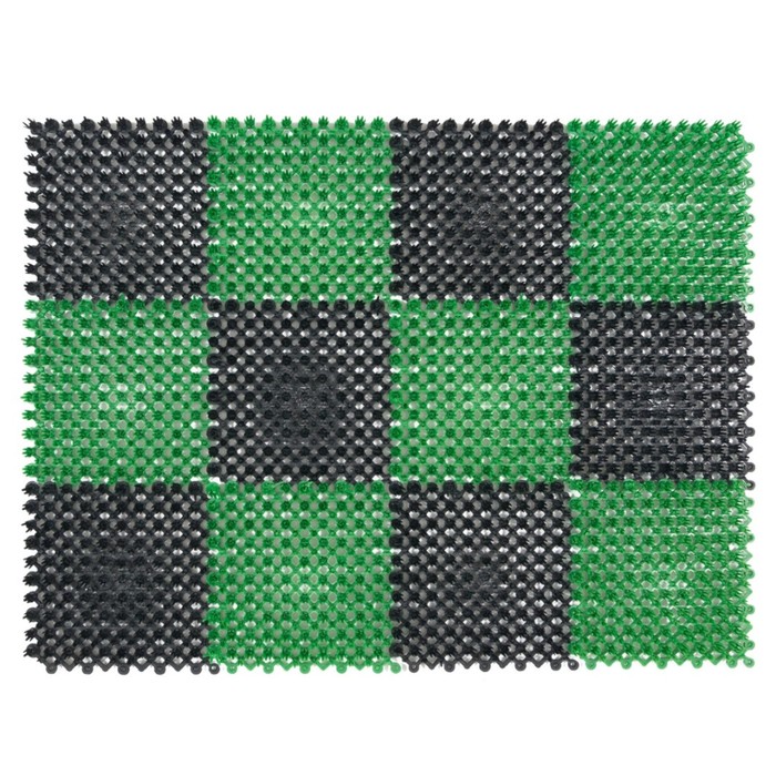 Коврик Sunstep «Травка», 36х47см, цвет чёрный/зелёный - Фото 1