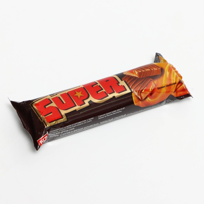 Шоколадный батончик "SUPER" с нугой и мягкой карамелью , 40 г - Фото 1