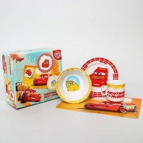 УЦЕНКА Набор детской посуды из керамики, 3 предмета: кружка, тарелка, салатник «Молния Маккуин», Тачки 7847268