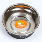 Миска металлическая в пластиковом корпусе "Сердечки", 290 мл, чёрная - фото 24440229