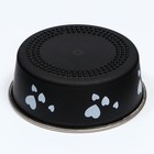 Миска металлическая в пластиковом корпусе "Сердечки", 290 мл, чёрная - фото 24440231