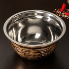 Миска из нержавеющей стали Доляна Wood, 2,4 л, d=22 см, цвет древесный - Фото 2