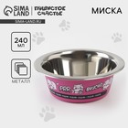 Миска металлическая для кошки «Вкусно», 240 мл, 11х4 см - фото 321450480