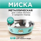 Миска металлическая для собаки «Ещё хочу», 450 мл, 14х4.5 см - фото 9690958